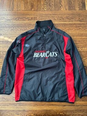 University of Cincinnati Bearcats Men's Black & Red Pullover Jacket